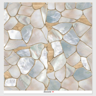 Adesivo Mãe de pérola e células Douradas abstrato