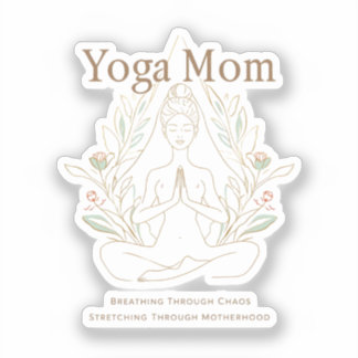 Adesivo Mãe de Yoga Respirando Através da Maternidade