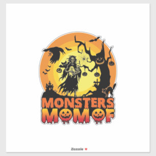 Adesivo Mãe dos Monstros Dia das Bruxas Monstro Fantasma E