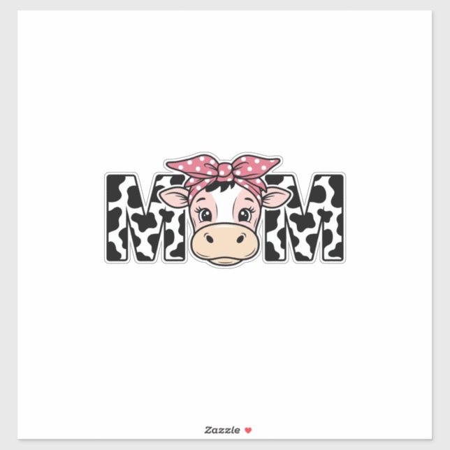 Adesivo Mãe Vaca Fofa Arco Design Gráfico_1 (Folha)