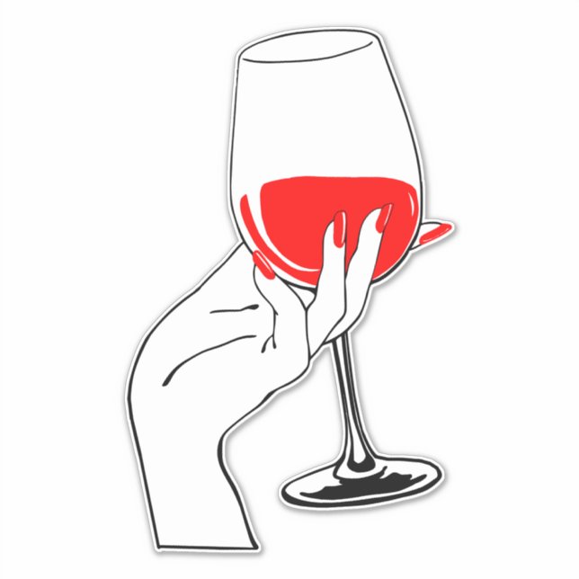 Adesivo Mães segurando vinho de vidro. (Frente)