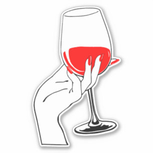 Adesivo Mães segurando vinho de vidro.