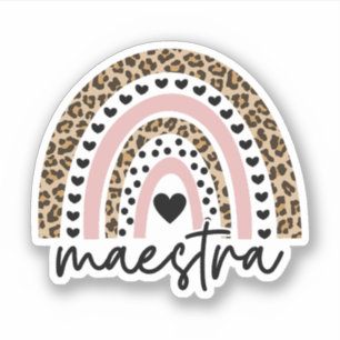 Adesivo Maestra Rainbow, Professora Espanhol - Presente de