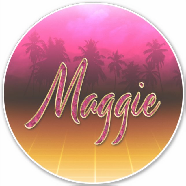 Adesivo Maggie Vorname Name golden pink Aufkleber Sticker (Frente)