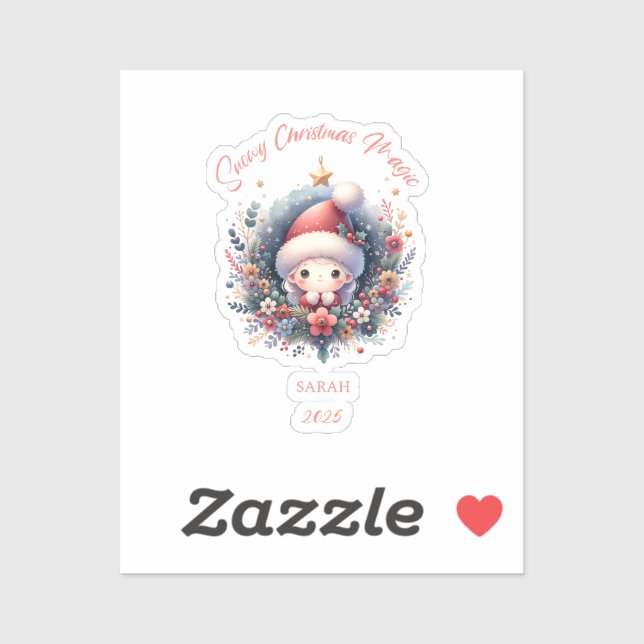 Adesivo Mágica de Natal em Neve (Folha)