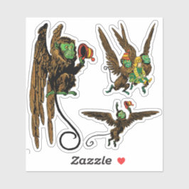 Adesivo Mágico de Oz Vintage, Dorothy e Macacos Voadores