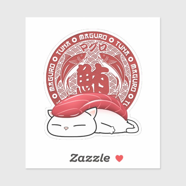 Adesivo Maguro Tuna Sushi Cat (Folha)