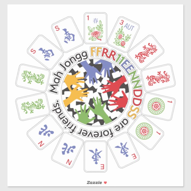Adesivo Mah Jongg Amigos Vinyl Sticker (Folha)