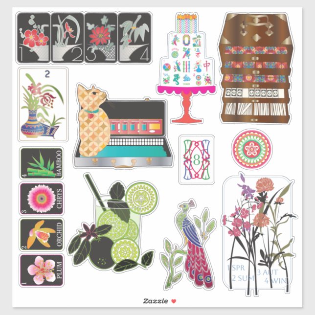 Adesivo Mah Jongg Mix03 Vinhetas (Folha)