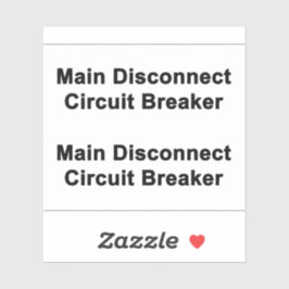 Adesivo Main Disconnect Circuit Breaker Sticker