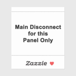 Adesivo Main Disconnect For This Panel Only