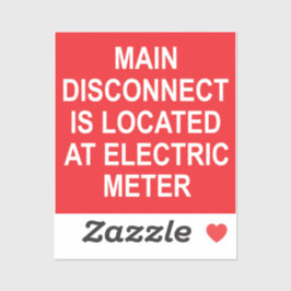 Adesivo Main Disconnect Located at Electric Meter, Sticker