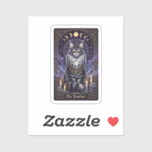 Adesivo Maine Coon Tarot - O Familiar Halloween