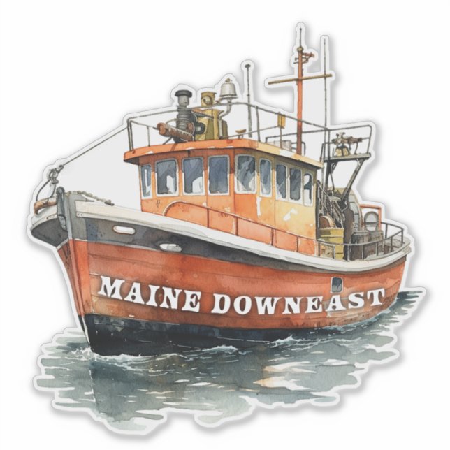 Adesivo Maine Downeast Boat Fisheries (Frente)