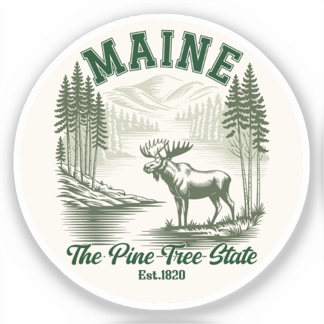 Adesivo Maine Scenic Wilderness – Pine Tree State Vibes (Frente)