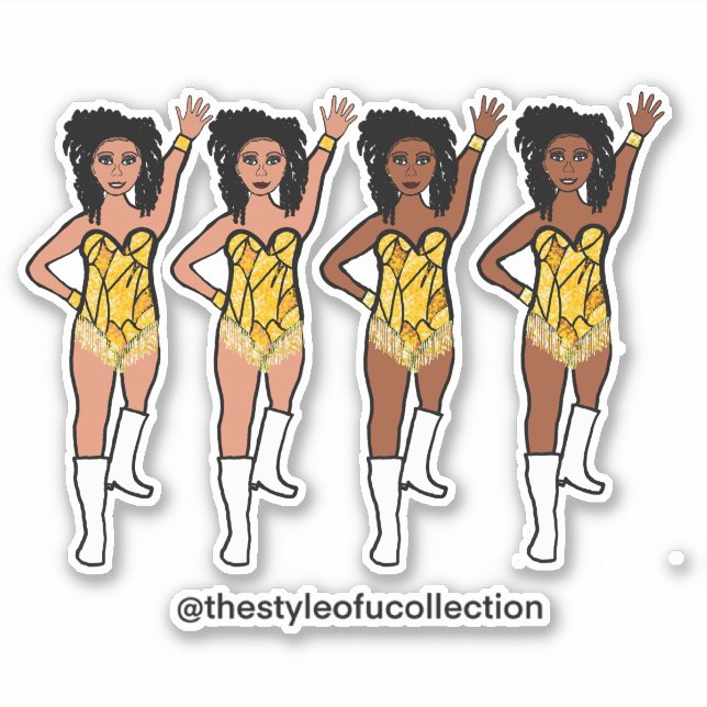 Adesivo Maiorette / Dancer Stickers Amarelo (Frente)