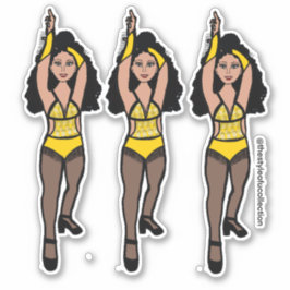 Adesivo Maiorette / Dancer Stickers Amarelo/ Preto Fringe