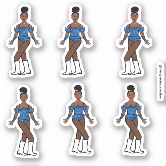 Adesivo Maiorette/ Dancer Stickers Blue Stones (Frente)
