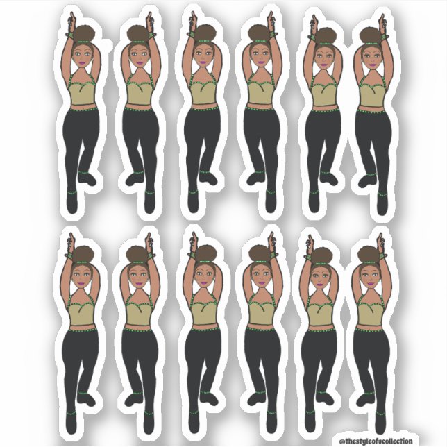 Adesivo Maiorette / Dancer Stickers Mint Black (Frente)