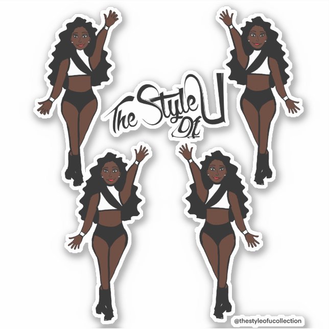 Adesivo Maiorette / Dancer Stickers Preto e Branco A (Frente)