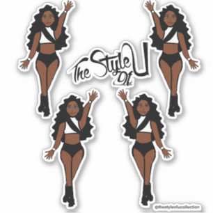 Adesivo Maiorette / Dancer Stickers Preto e Branco B