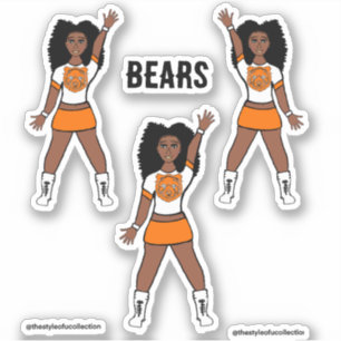 Adesivo Maiorette / Dancer Stickers White Orange Bear A