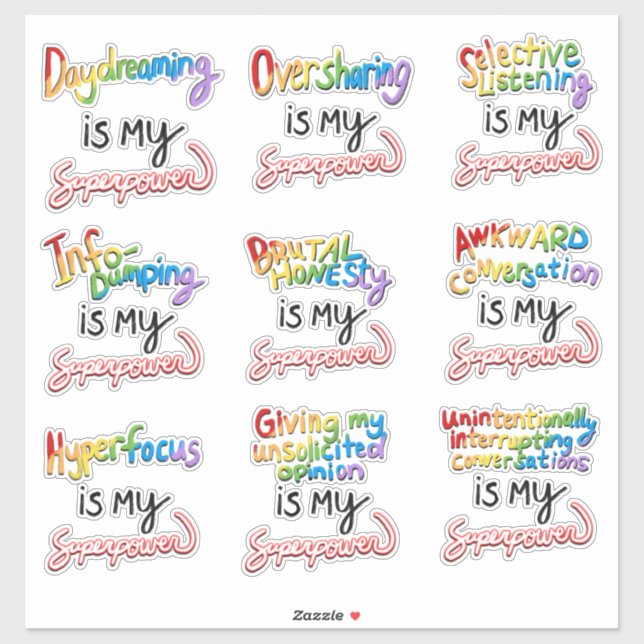 Adesivo Mais superpoderes neurodivergentes (Folha)