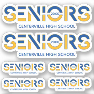 Adesivo Mais velho Azul e Amarelo de Duas Cores Cortados P