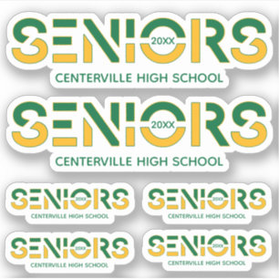 Adesivo Mais velho Verde e Amarelo de Duas Cores Cortados 