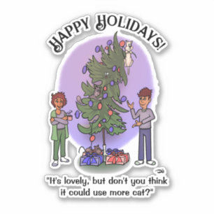 Adesivo Mais Vinheta Personalizada de Natal para Cat