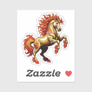 Adesivo Majestic Golden Rearing Horse Sticker