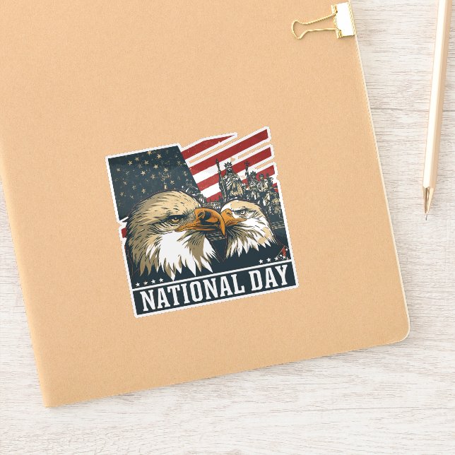 Adesivo Majestic National Day Eagle Flag Patriot Decal (Notebook)