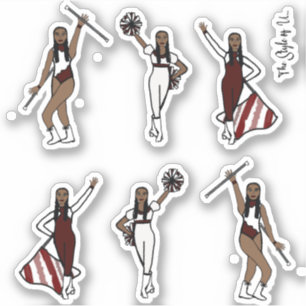 Adesivo Majorette / Dançarina/ Cheer Stickers Burgundy