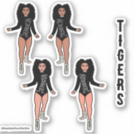 Adesivo Majorette / Dançarina Stickers Black Silver Tiger