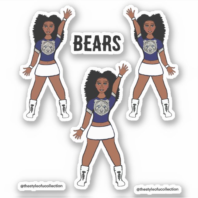 Adesivo Majorette / Dançarina Stickers Blue Silver Bear A (Frente)