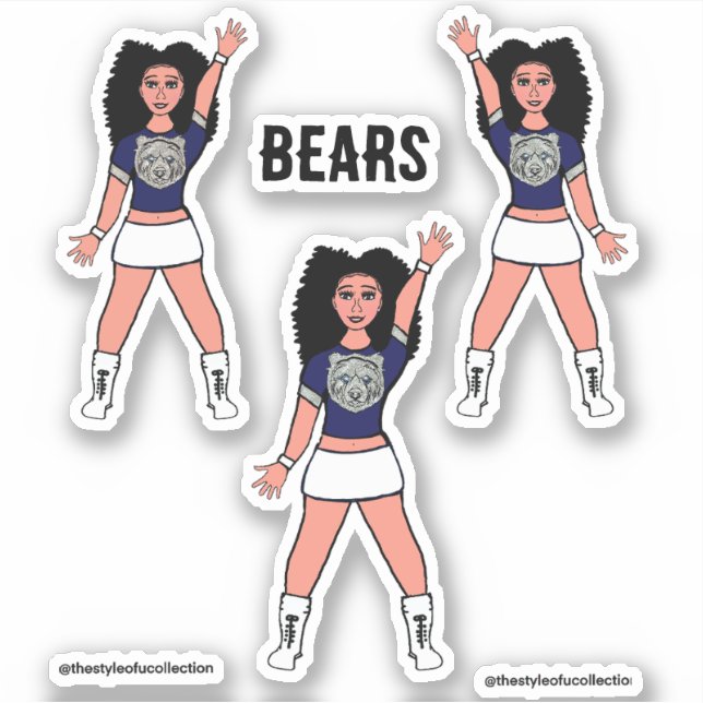 Adesivo Majorette / Dançarina Stickers Blue Silver Bear B (Frente)