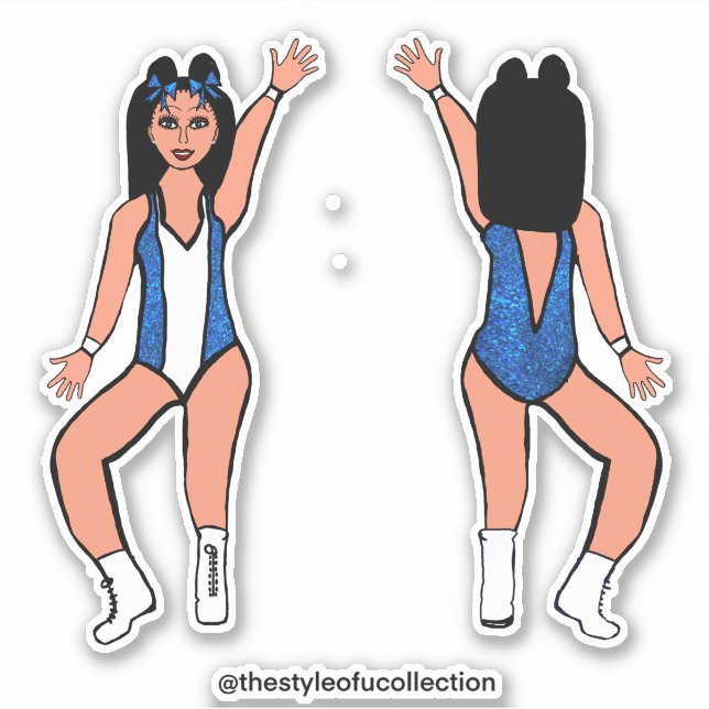 Adesivo Majorette / Dançarina Stickers Blue Spark #2 (Frente)