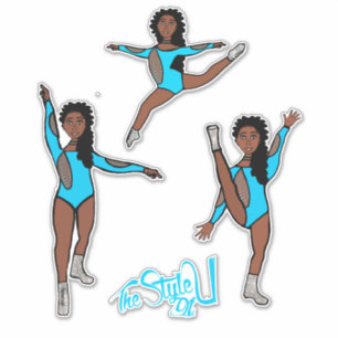 Adesivo Majorette / Dançarina Três Poses Turquesa