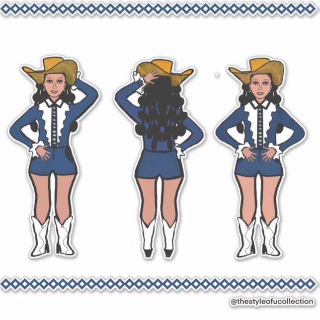 Adesivo Majorette / Dançarino Oeste Denim #2 (Frente)