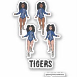 Adesivo Majorette / Dançarino Stickers Blue Silver Tiger