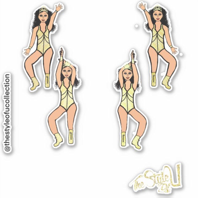 Adesivo Majorette / Dançarino Stickers Dourada Coroa #2 (Frente)