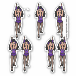 Adesivo Majorette / Dancer Sticker Purple/ Preto Fringe 2