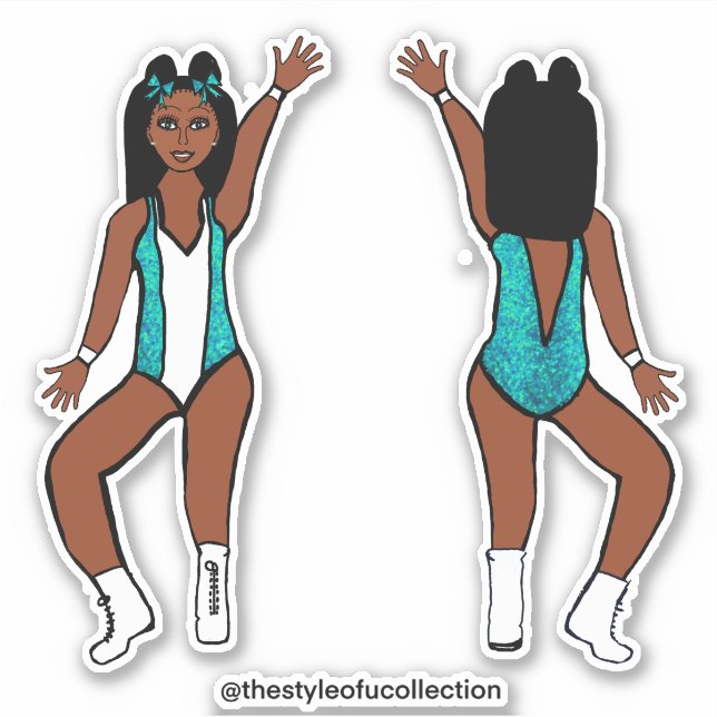 Adesivo Majorette / Dancer Stickers Aqua Spark #1 (Frente)
