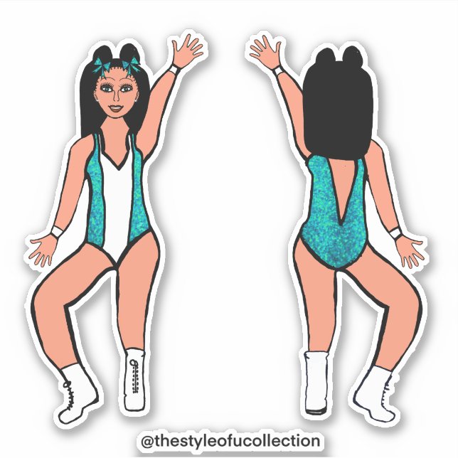 Adesivo Majorette / Dancer Stickers Aqua Spark #2 (Frente)