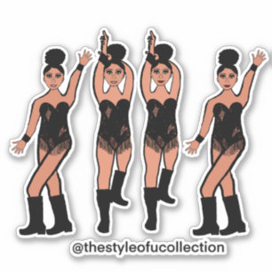 Adesivo Majorette / Dancer Stickers Black Fringe #2