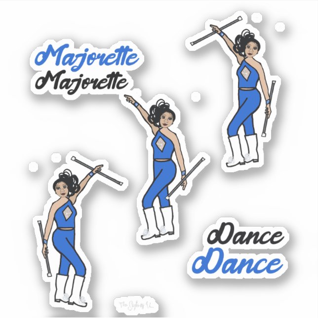 Adesivo Majorette / Dancer Stickers Blue Diamond (Frente)