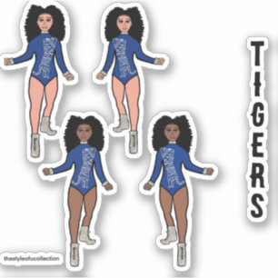 Adesivo Majorette / Dancer Stickers Blue Silver Tiger 2