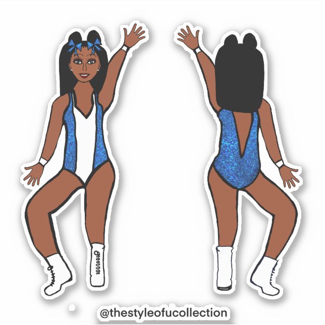 Adesivo Majorette / Dancer Stickers Blue Spark #1 (Frente)