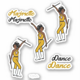 Adesivo Majorette / Dancer Stickers Dourado Diamond 3
