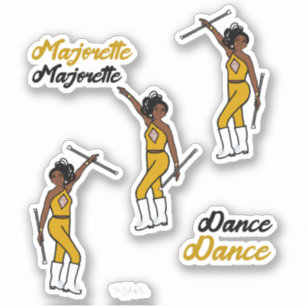 Adesivo Majorette / Dancer Stickers Dourado Diamond 3